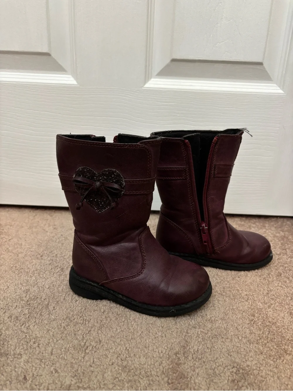 Toddler Burgundy Leather Boots